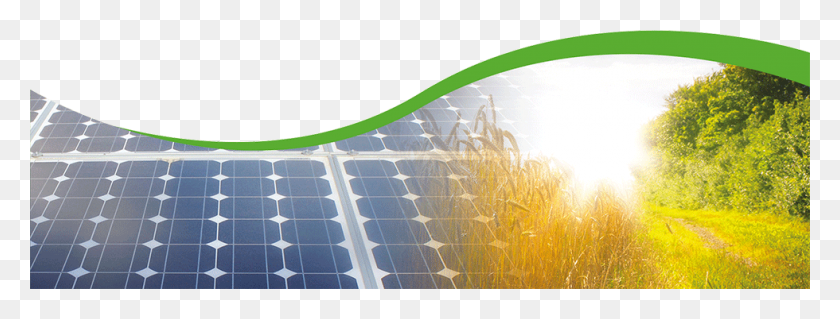 980x326 Solar Array Grass, Electrical Device, Solar Panels HD PNG Download