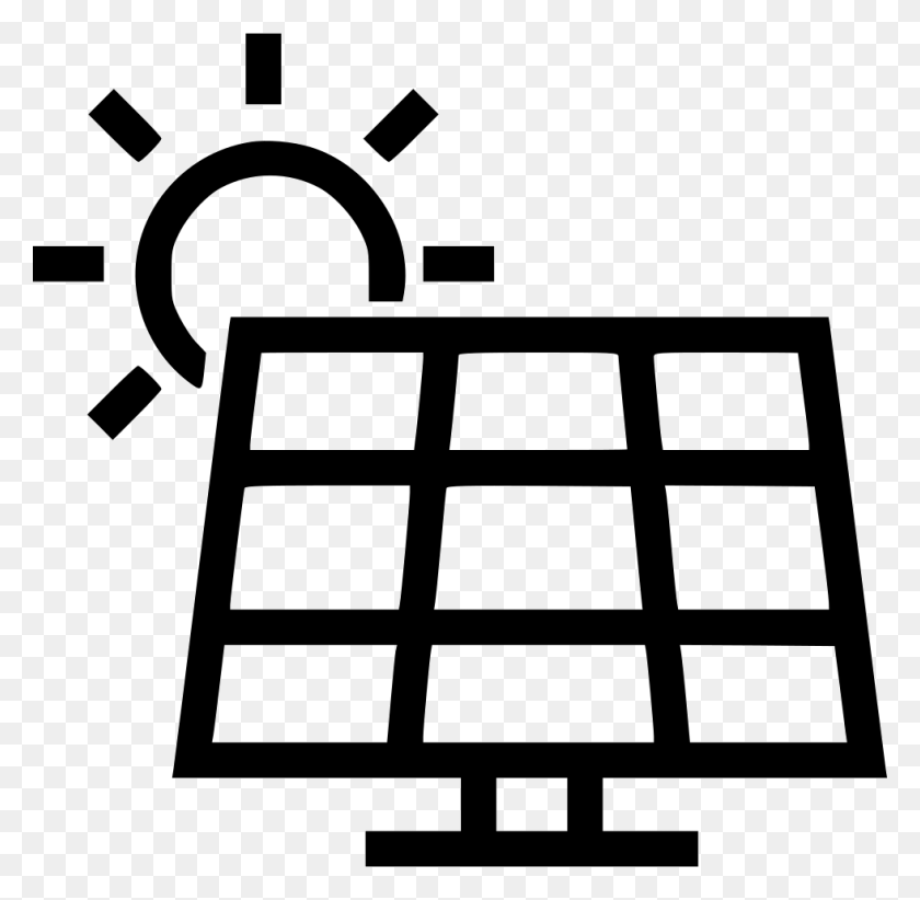 980x958 Solar Panel Free Icon Solar Panel Icon, Stencil, Text, Rug HD PNG Download