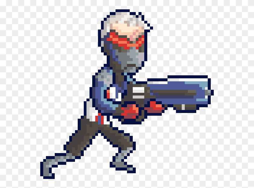 575x564 Soldier 76 Pixel Gif Transparent Soldier 76 Gif, Outdoors, Costume, Duel HD PNG Download