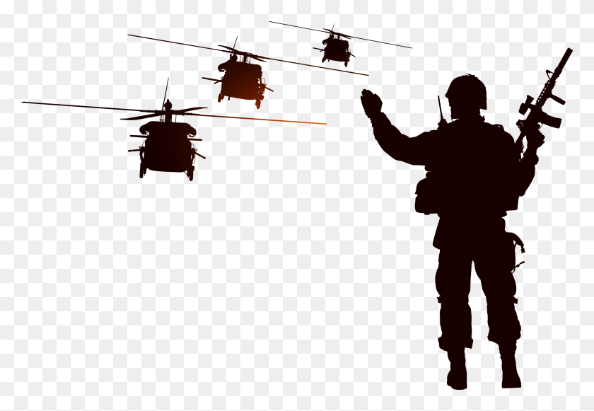 2244x1500 Soldier Silhouette Helicopter Illustration Soldier And Helicopter Silhouette, Person, Human, Flying HD PNG Download