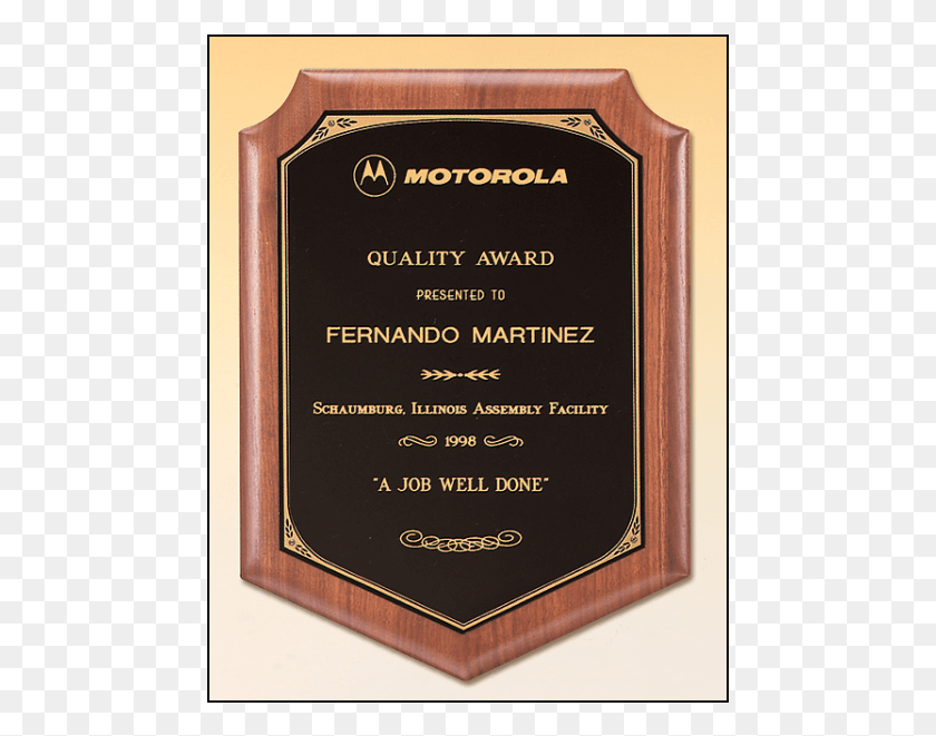 469x601 Solid American Walnut Plaque With A Black Brass Plate Shield Award, Mobile Phone, Phone, Electronics HD PNG Download