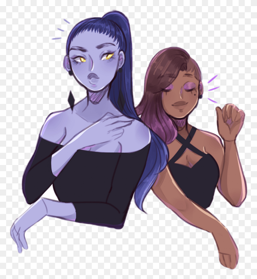 1024x1120 Sombra And Widowmaker, Person, Human, Clothing HD PNG Download
