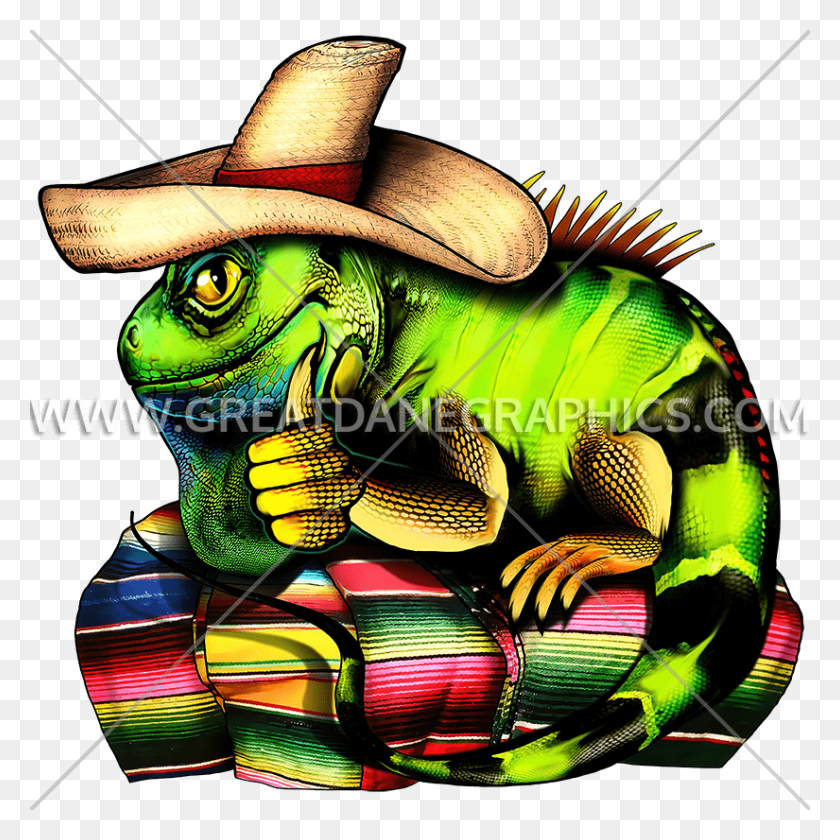 825x825 Descargar Png Sombrero Producción Listo Obra De Arte, Iguana, Lagarto, Reptil Hd Png