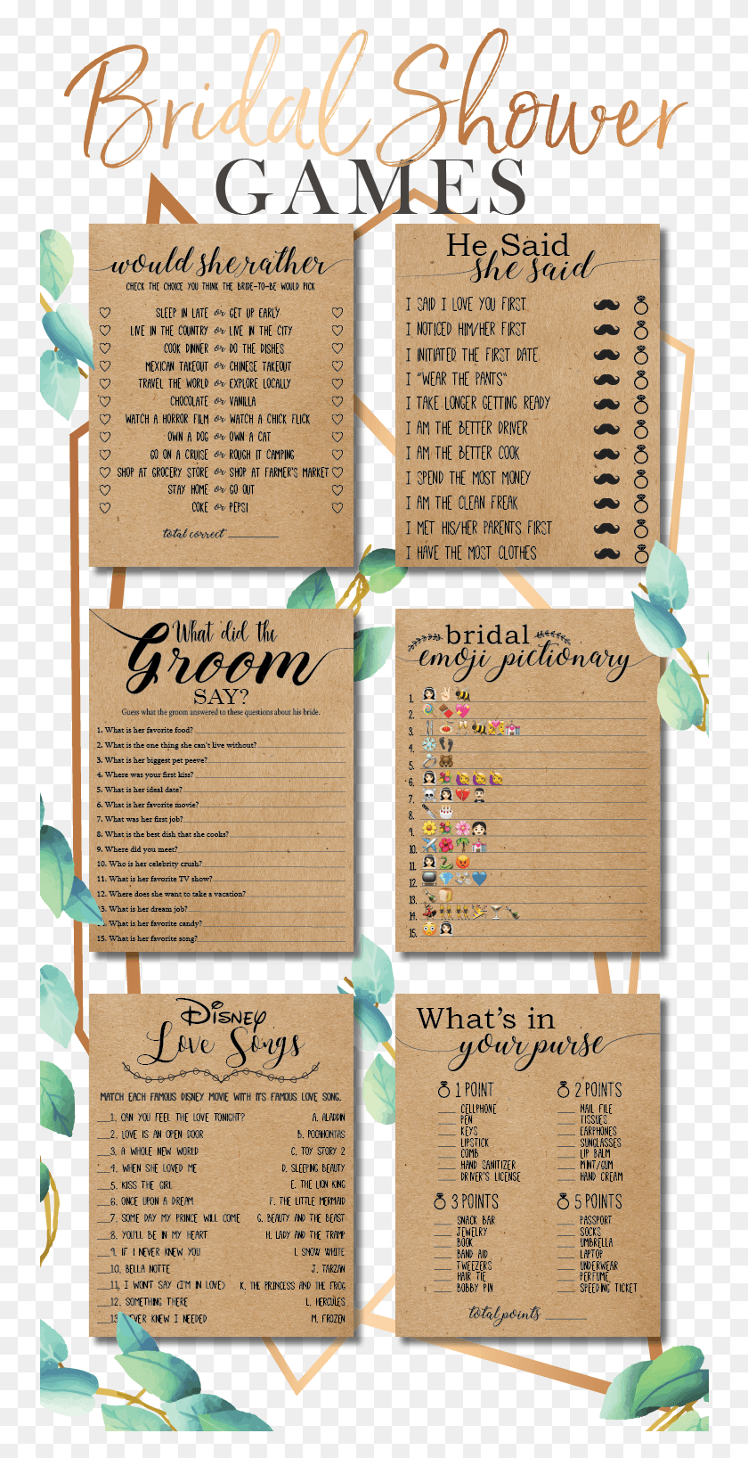 752x1576 Some Of The Most Unique Bridal Shower Ideas For Calligraphy, Text, Menu, Flyer HD PNG Download