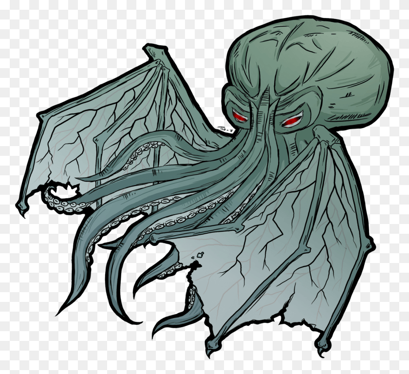 1459x1325 Something Something Cthulhu Something Something Some Illustration, Dragon, Horse, Mammal HD PNG Download
