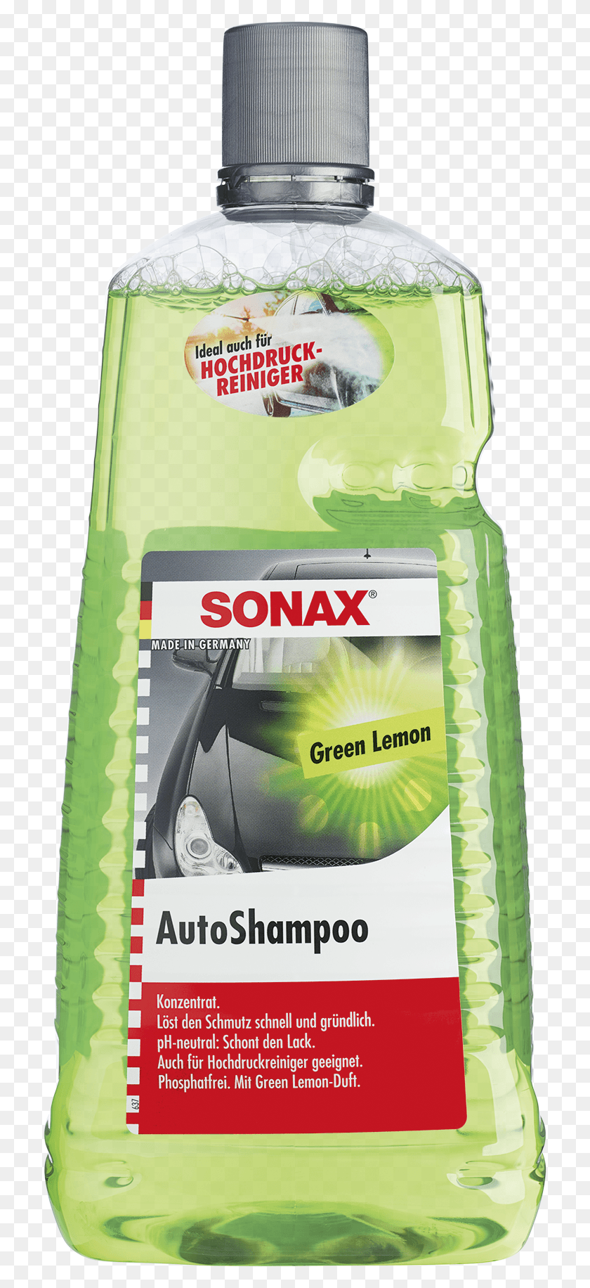 716x1772 Sonax Car Wash Shampoo Concentrate Green Lemon Sonax Green Lemon, Растение, Текст, Бутылка Hd Png Скачать