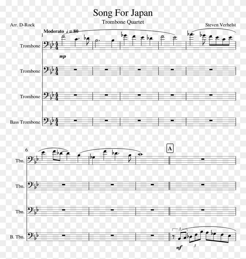 773x824 Song For Japan Trombone Quartet Sheet Music For Trombone We Are Number One Alto Sax Sheet Music, Gray, World Of Warcraft HD PNG Download