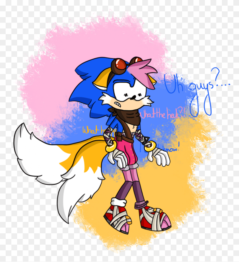 828x914 Sonic Amy And Tails Fusion Sonic Boom By Zendpixie Sonic Knuckles Tails Amy Fusion, Person, Human, Graphics HD PNG Download