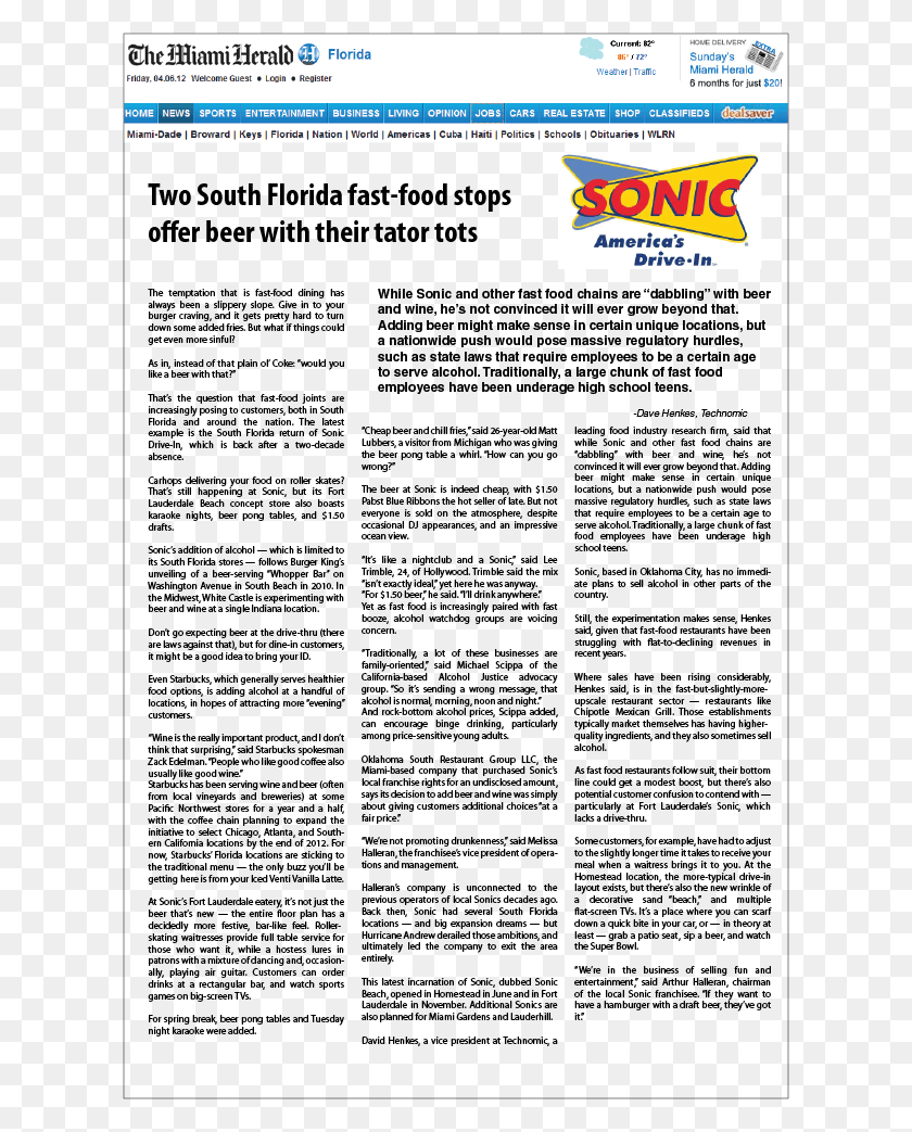 614x983 Sonic Beer Sonic Drive In, Text, Newspaper HD PNG Download