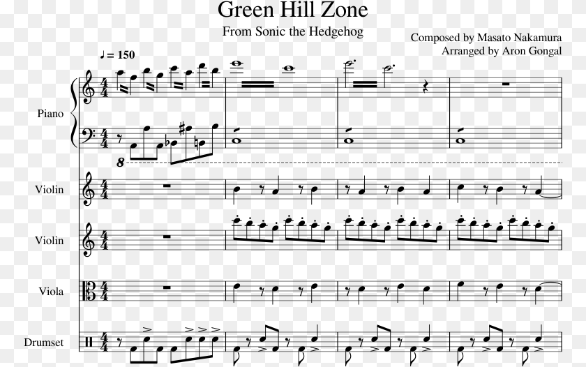 Sonic Green Hill Zone Violin, Gray Transparent PNG
