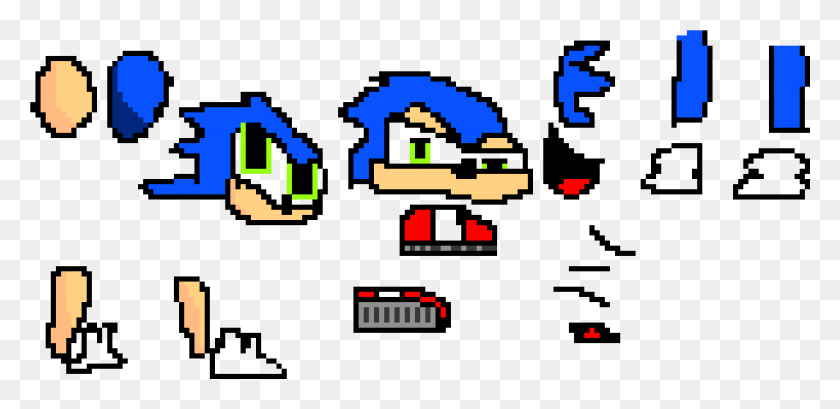 2585x1157 Sonic Sprite Sheet Sprite Pixel Sonic Sheet, Pac Man HD PNG Download