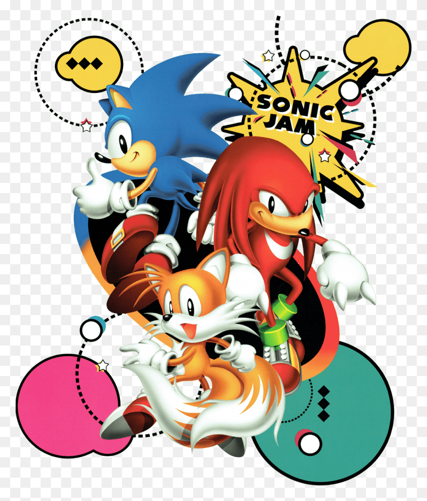 1030x1223 Sonic Tails And Knuckles Promotional Clipart Sonic Jam Cover Art, Graphics, Poster HD PNG Download