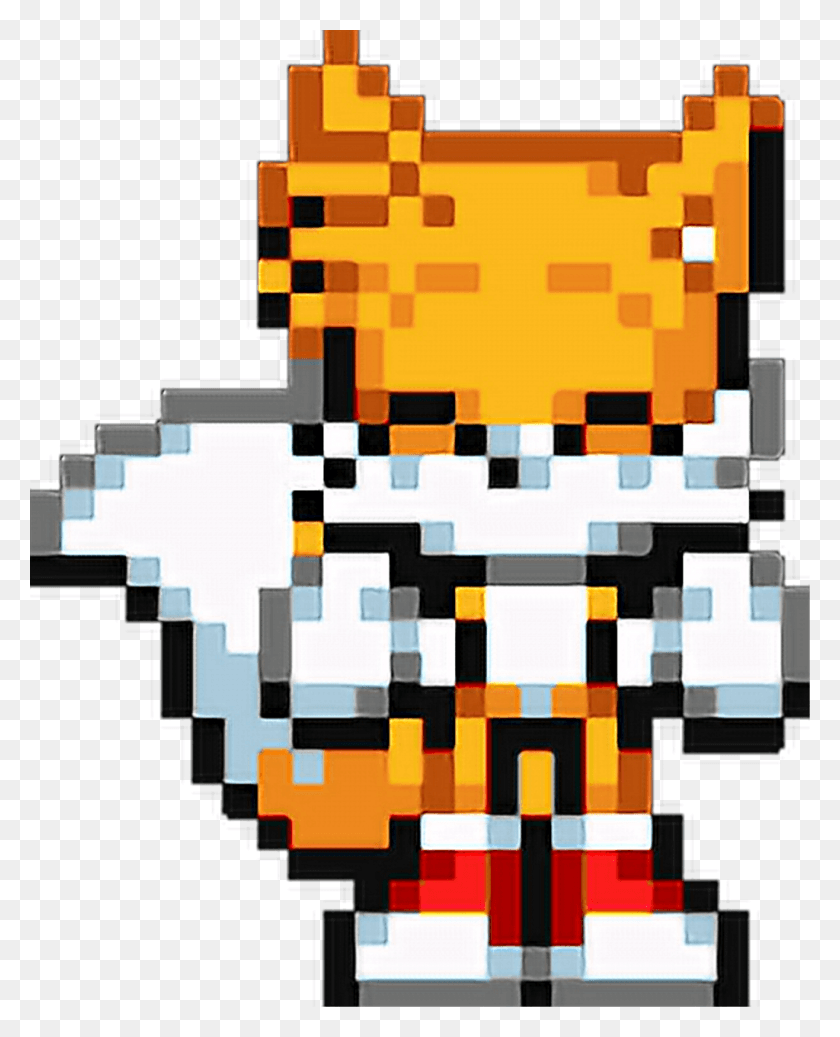 1024x1283 Sonic Tails Sonicthehedgehog Sprite Pixel Happy Tails Cute Pixel, Juguete, Pac Man Hd Png