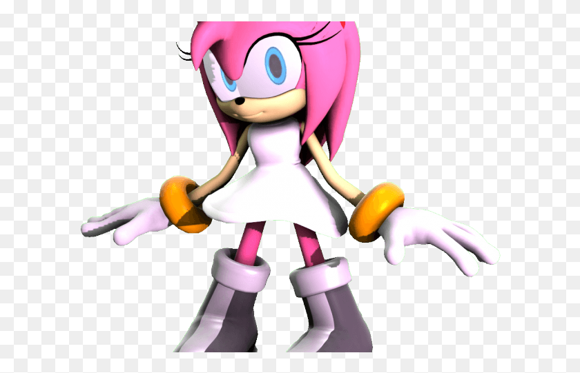 610x481 Sonic The Hedgehog Clipart Amy Rose Cartoon, Figurine, Toy, Doll HD PNG Download