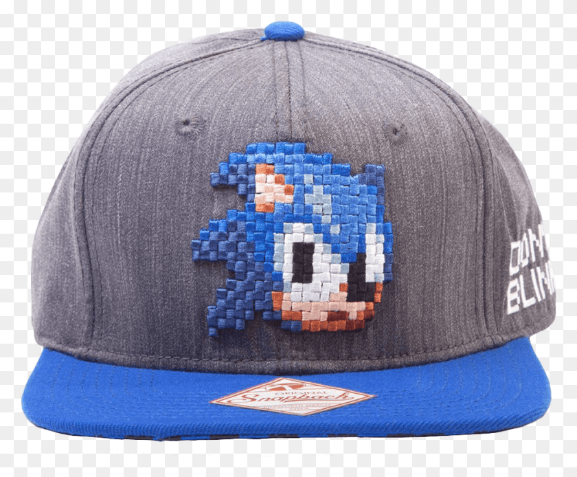 938x763 Descargar Png Sonic The Hedgehog Snapback Cap Blue Pixel Sonic Dont Gorras 8 Bits, Ropa, Gorra De Béisbol Hd Png
