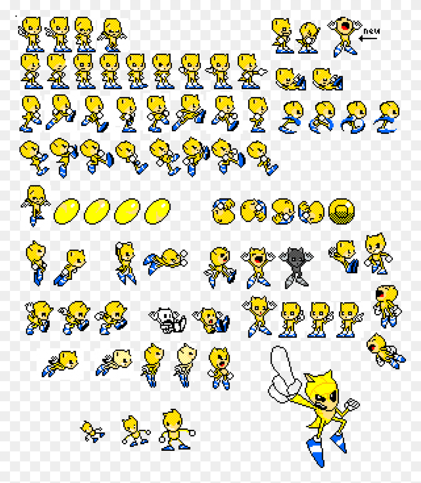 892x1033 Sonic The Sanshrew Sprite Sheet Wip Sonic Sprite Sheet, Pac Man Hd Png Скачать