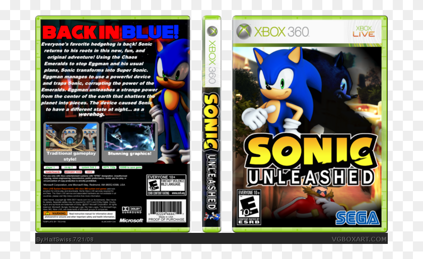 700x455 Descargar Png Sonic Unleashed Box Art Cover Xbox, Disco, Dvd, Monitor Hd Png