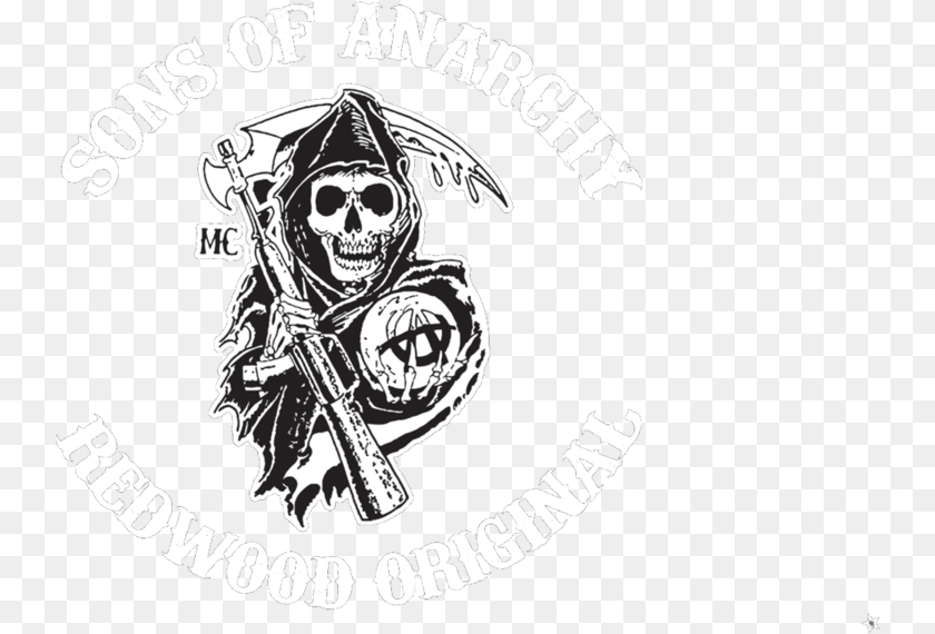 742x570 Sons Of Anarchy Reaper Logo Image Son Of Anarchy Logo, People, Person, Pirate, Face Sticker PNG