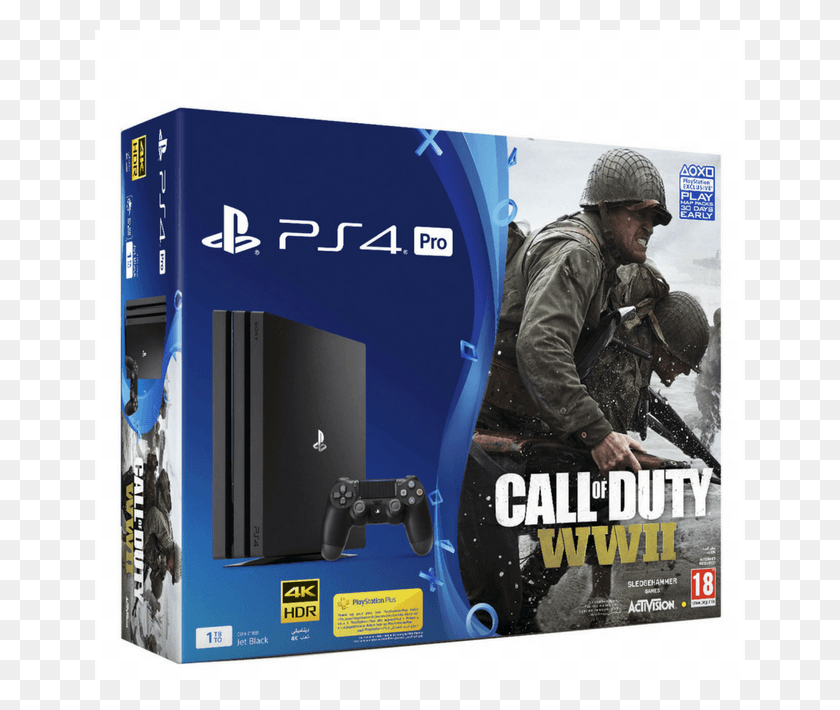 650x650 Sony Playstation 4 Pro 1tb Call Of Duty Wwii Playstation 4 Pro Ww2 Bundle, Person, Human, Electronics HD PNG Download