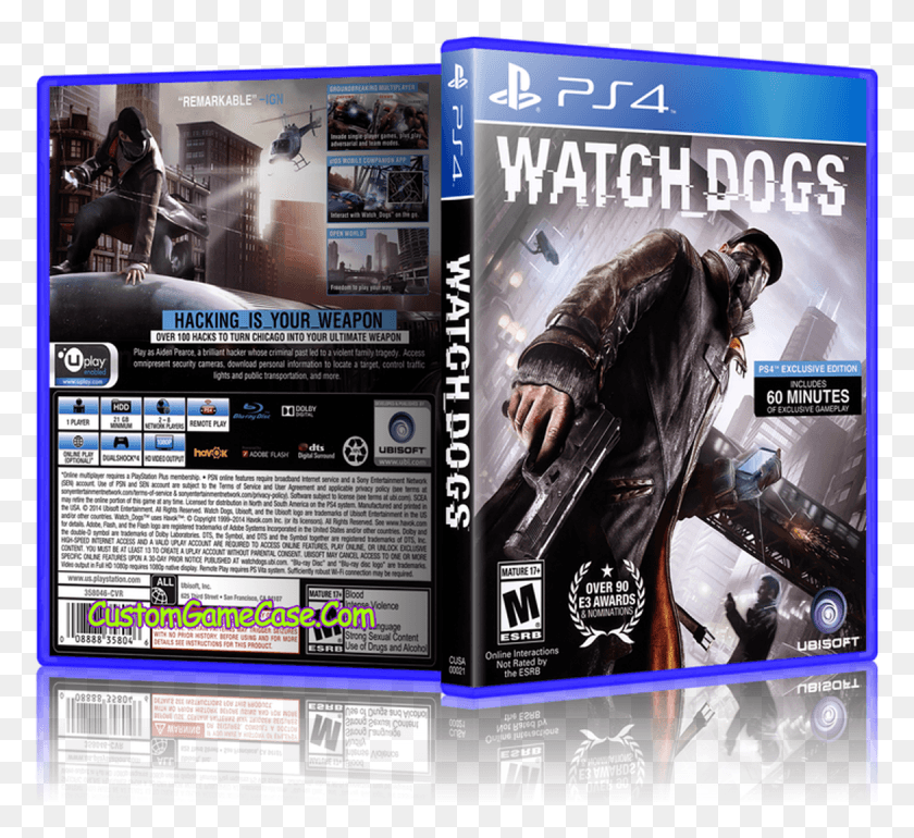 1170x1065 Descargar Png Sony Playstation 4 Ps4 Watch Dogs Cd Cover, Person, Human, Poster Hd Png
