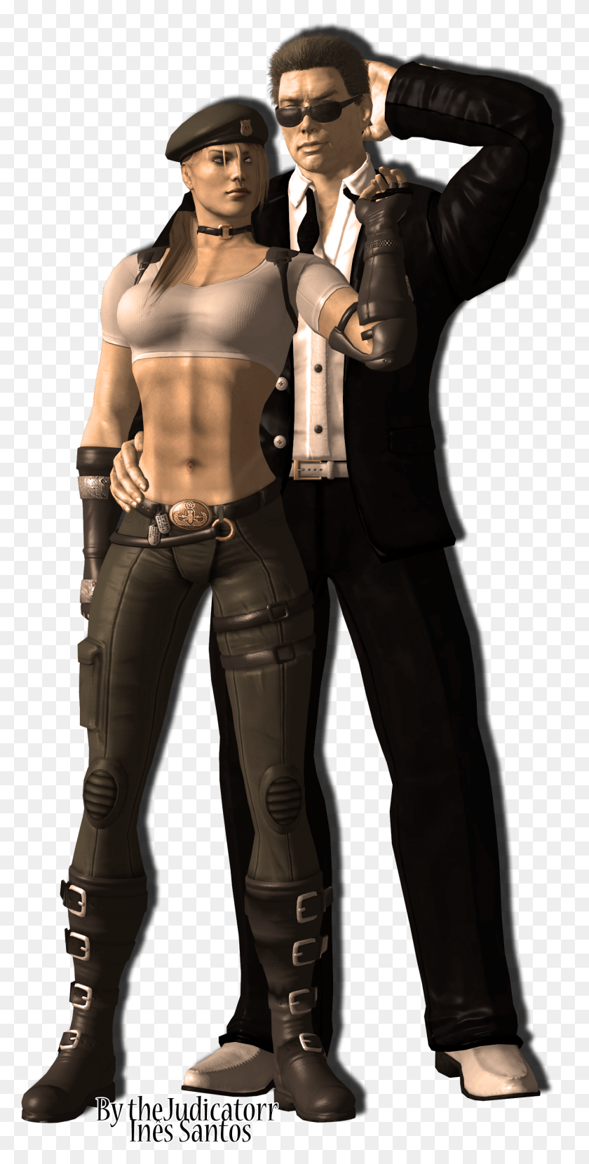 1451x2977 Sonya And Johnny Cage By Yneziinha Johnny Cage Sonya Mortal Kombat Johnny Cage Y Sonya, Clothing, Apparel, Person HD PNG Download