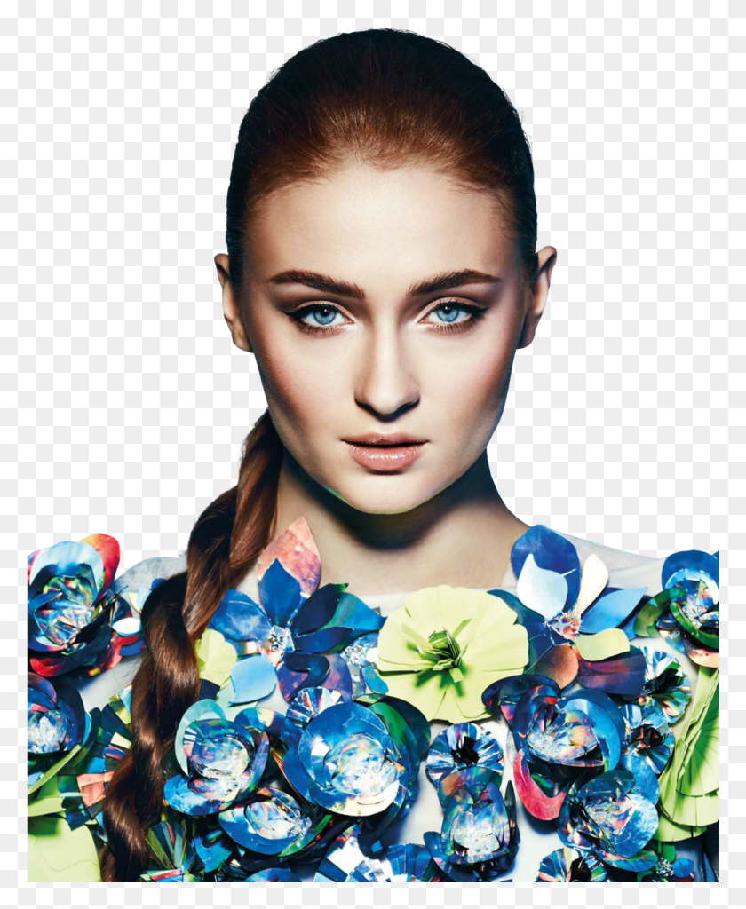 1025x1267 Sophie Turner Transparent Sophie Turner Black And White, Face, Person, Human HD PNG Download