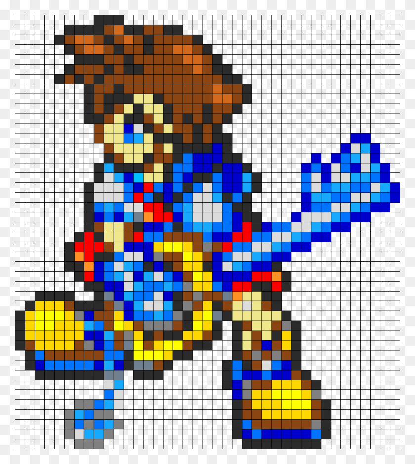 820x925 Sora Perler Bead Pattern Bead Sprite Kingdom Hearts Sora Pixel Art HD PNG Download