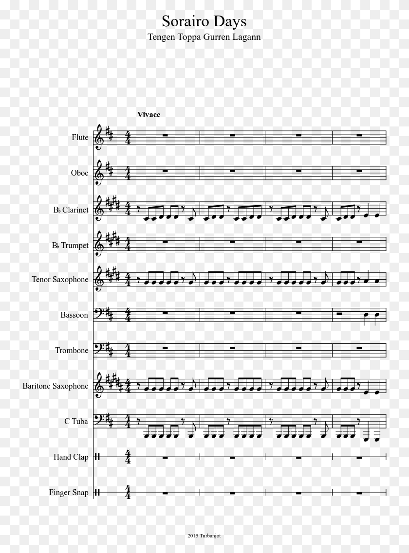 749x1077 Sorairo Days Sheet Music 1 Of 16 Pages Rock Around The Clock Score, Gray, World Of Warcraft HD PNG Download