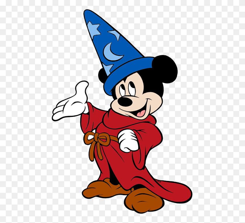 487x703 Sorcerer Mickey Clipart Fantasia Mickey, Clothing, Apparel, Party Hat HD PNG Download
