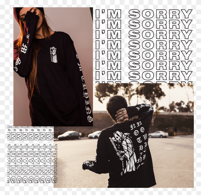 1501x1455 Sorry I39m Trying Longsleeve Girl, Sleeve, Clothing, Long Sleeve HD PNG Download