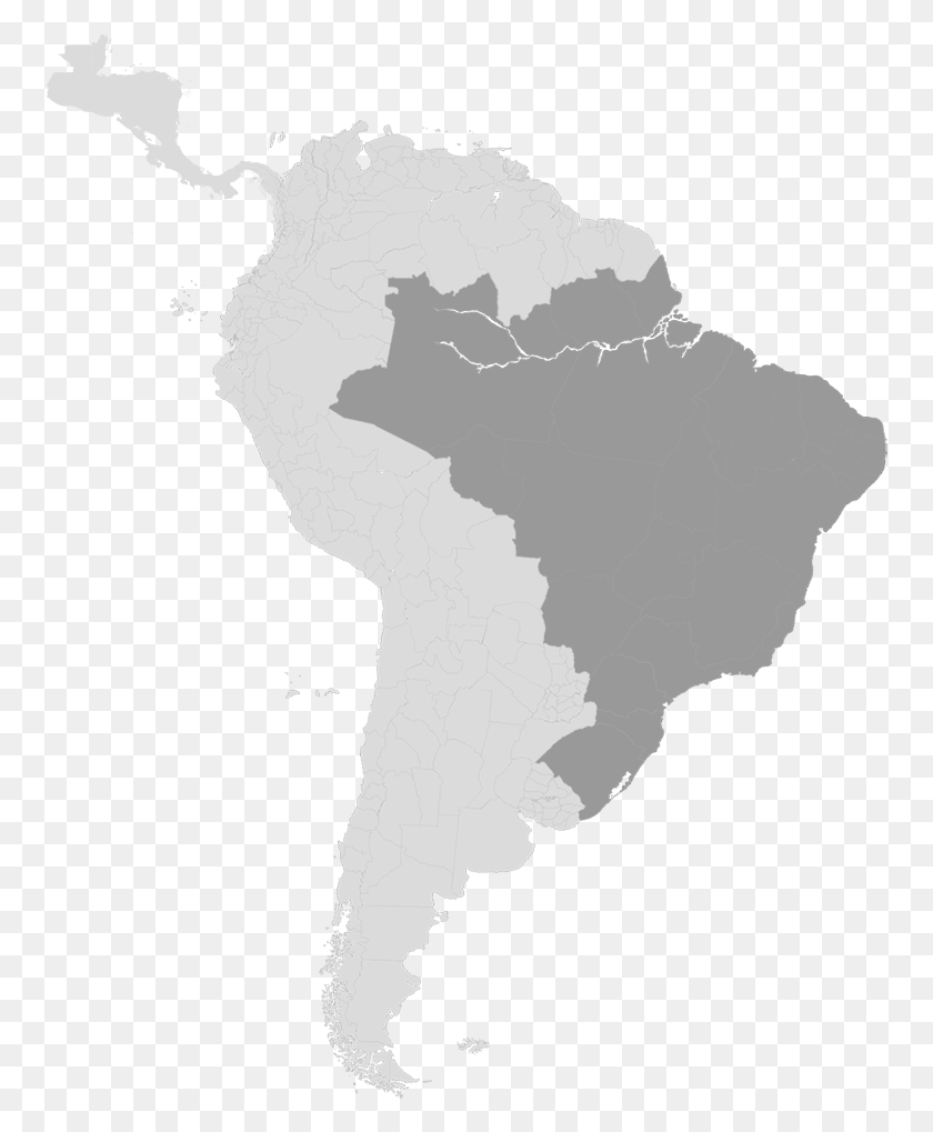 758x959 South And Central America World Map Brazil, Map, Diagram, Atlas HD PNG Download