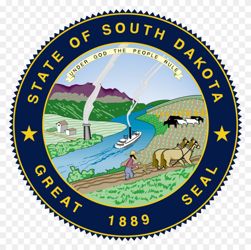 South Dakota Flags Emblems Symbols Outline Maps South Dakota Flag, Label, Text, Person HD PNG Download