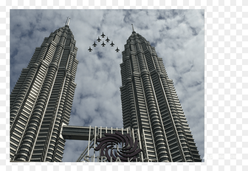 838x558 South Korea39s Black Eagles Perform Fly By Over Kuala Petronas Twin Towers, High Rise, City, Urban HD PNG Download