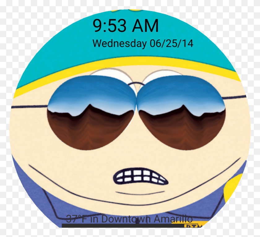 1280x1160 Southpark Cartman Cop Watch Face Preview, Etiqueta, Texto, Gafas De Sol Hd Png