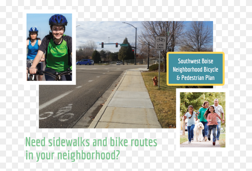 691x508 Southwest Boise Neighborhood Bicycle And Pedestrian Dativ Ist Dem Genitiv Sein, Person, Path, Traffic Light HD PNG Download