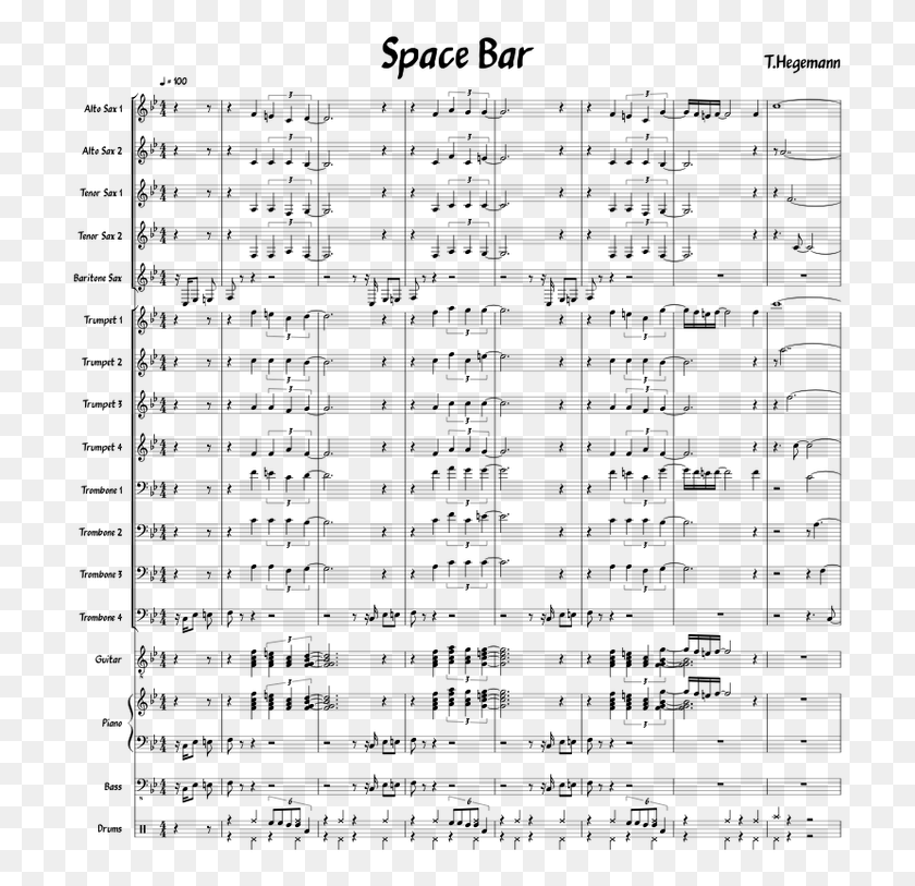 711x753 Space Bar Sheet Music For Alto Saxophone Tenor Saxophone Super Junior Black Suit Sheet Music, Gray, World Of Warcraft HD PNG Download