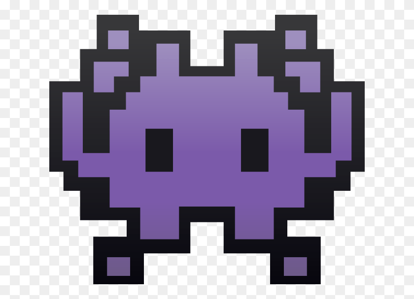 640x548 Space Invaders, Alfombra, Pac Man, Purple Hd Png