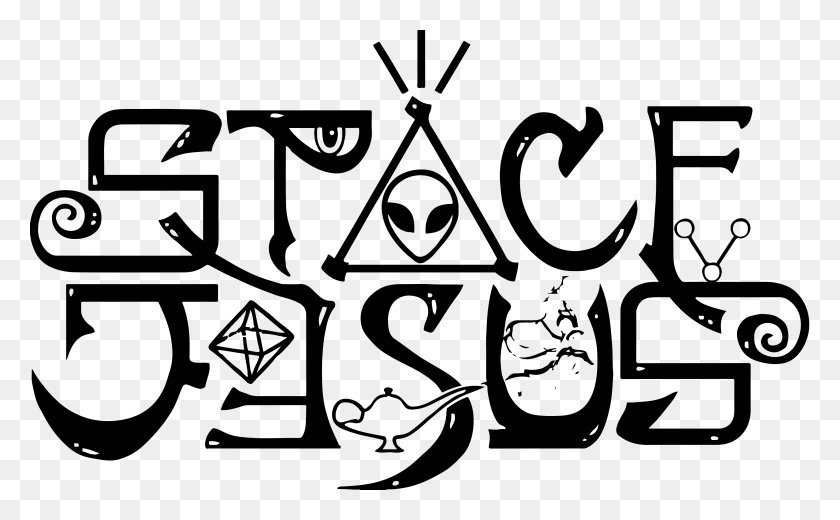 3600x2126 Space Jesus Logo, Text, Stencil HD PNG Download