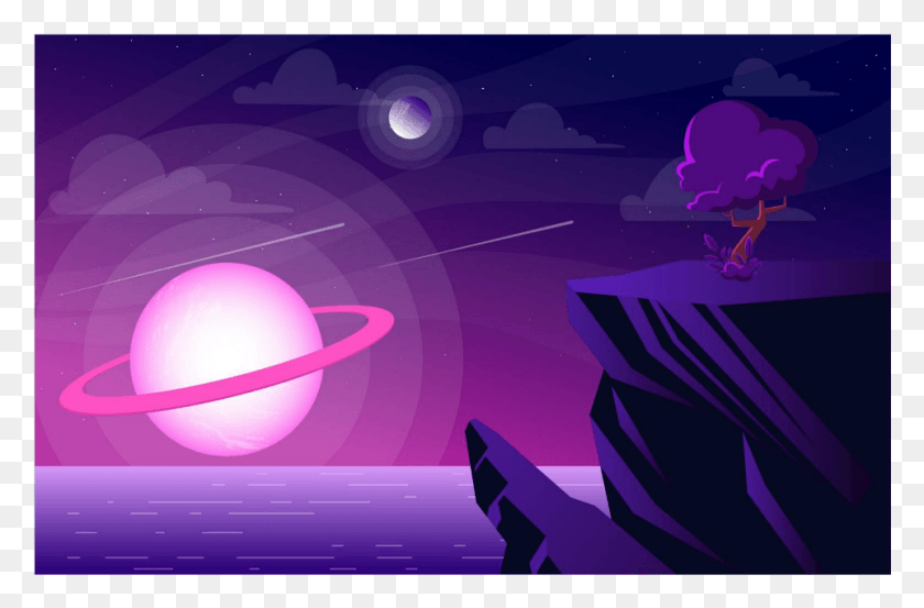 963x609 Space Purple Background Landscape Planet Graphic Design, Outdoors, Nature, Graphics HD PNG Download