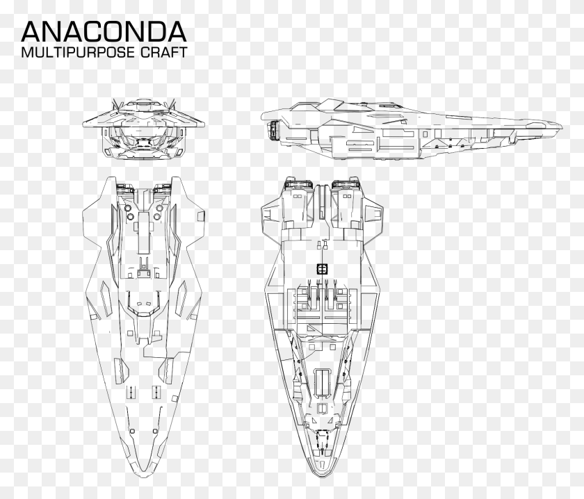 1540x1301 Descargar Png Nave Espacial De Ciencia Ficción Elite Dangerous Anaconda Vista Lateral, Arma, Armamento, Armadura Hd Png