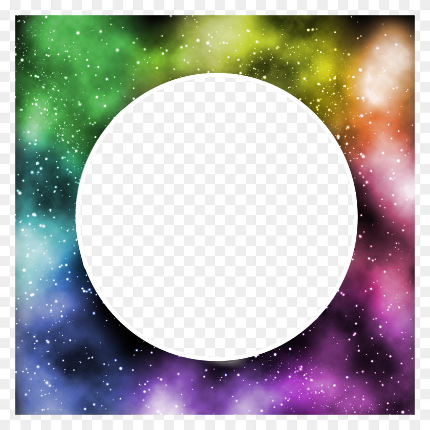 1024x1024 Spaceframe Space Rainbow Stars Circleframe Mckzombii Circle, Moon, Outer Space, Night HD PNG Download