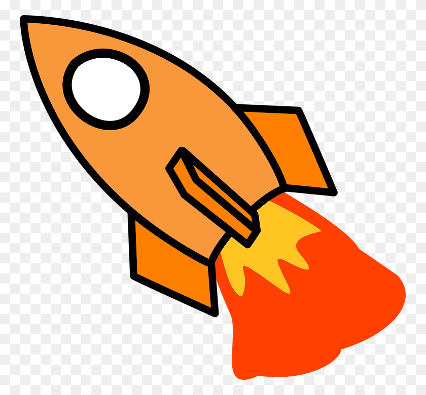 761x720 Spaceship Clipart Orange Rocket Rocket Clip Art, Weapon, Weaponry, Bomb HD PNG Download