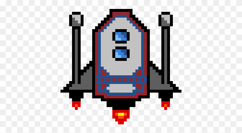 421x401 Spaceship Pixel Art Spaceship Space Invaders, Pac Man HD PNG Download