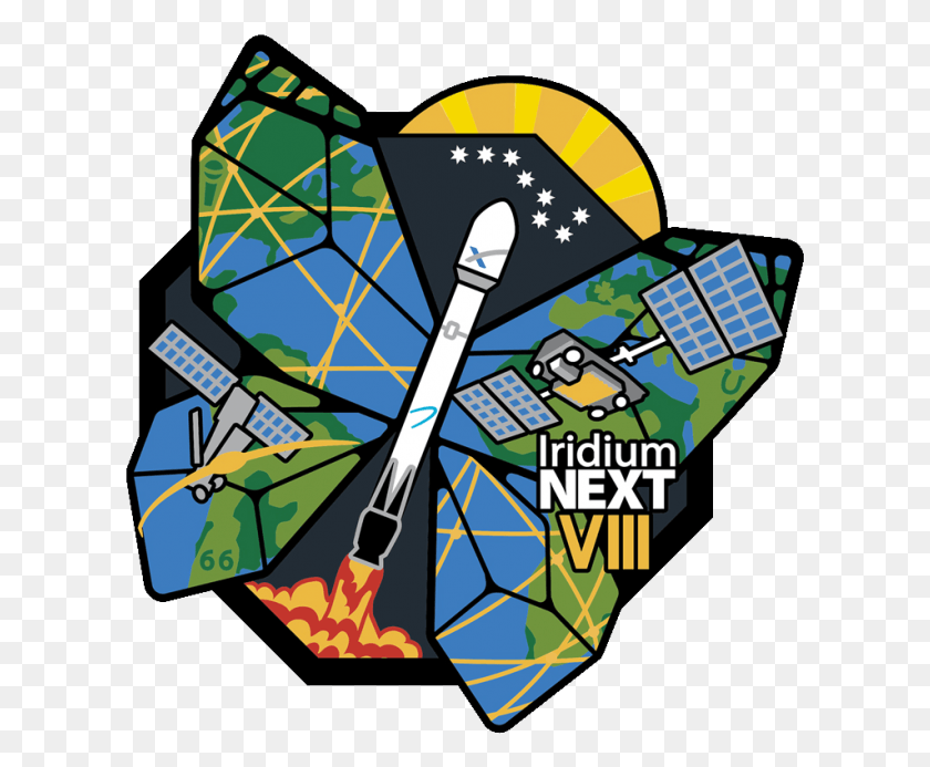 613x633 Spacex The Mission Patch Of The Iridium Next 8 Mission Iridium Next Mission Patch, Graphics, Game HD PNG Download