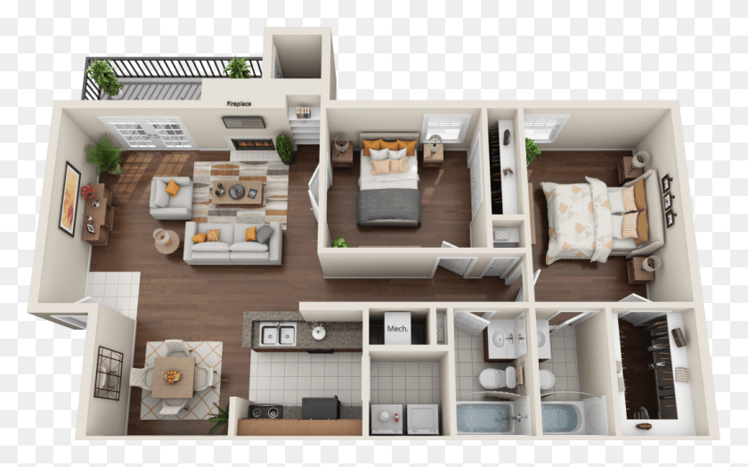 1050x625 Spacious And Open 2 Bedroom Apartment In Atlanta Floor Plan, Floor Plan, Diagram, Plot HD PNG Download