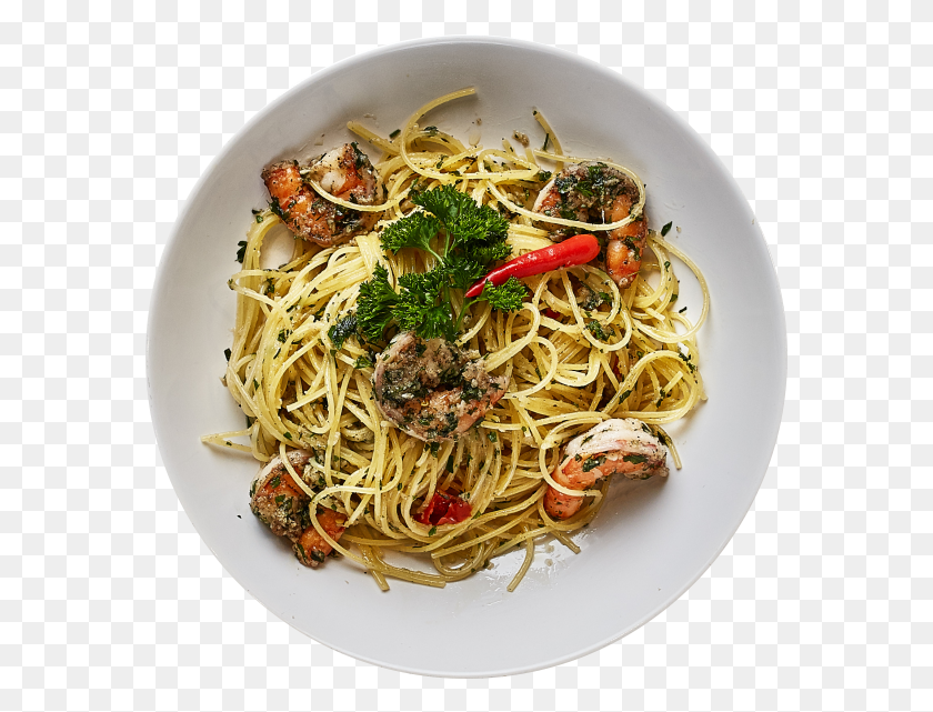 579x581 Spagetti Prawns Aglio Olio Fried Noodles, Spaghetti, Pasta, Food HD PNG Download