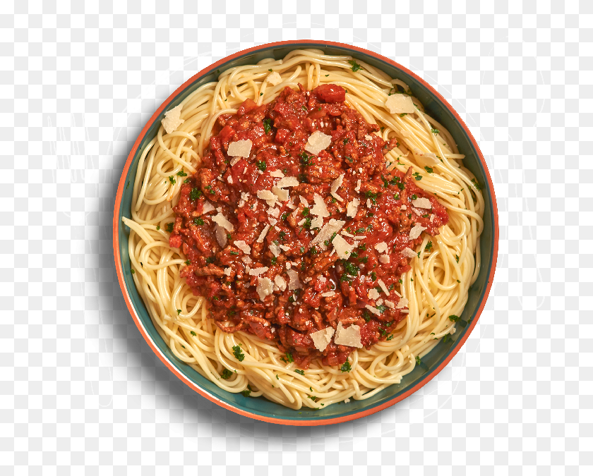 707x615 Spaghetti Spaghetti Bolognese Top View, Pasta, Food, Ice Cream HD PNG Download