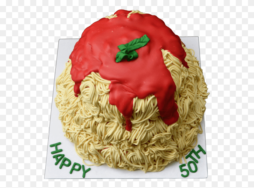 551x562 Spaghetti With Tomato Sauce Cake Chocolate Cake Decorated Birthday Cake, Dessert, Food HD PNG Download