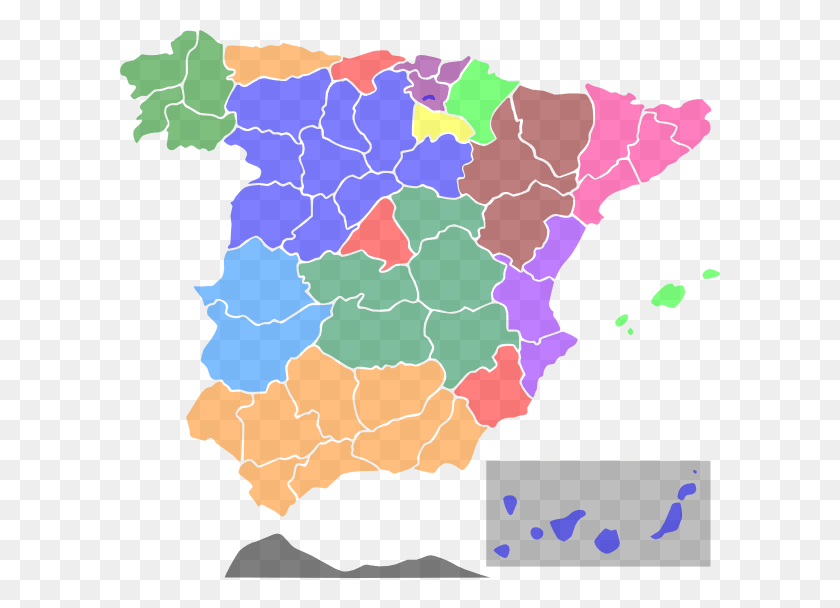 600x548 Spain Map Vector, Map, Diagram, Plot HD PNG Download