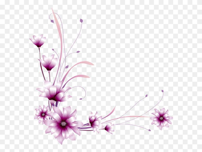 600x572 Sparkle Border Google Search Clipart Flower Flower Border Design For A4 Size Paper, Graphics, Floral Design HD PNG Download